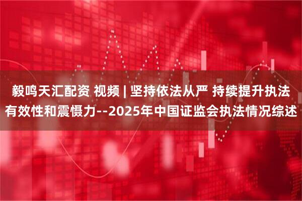 毅鸣天汇配资 视频 | 坚持依法从严 持续提升执法有效性和震慑力--2025年中国证监会执法情况综述